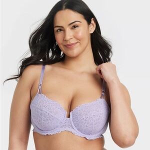 Women's Lace Plunge Push-Up Bra - Auden™ Lavander 𝟒𝟎𝐃